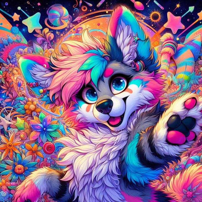 draw furry art, fursona, original character