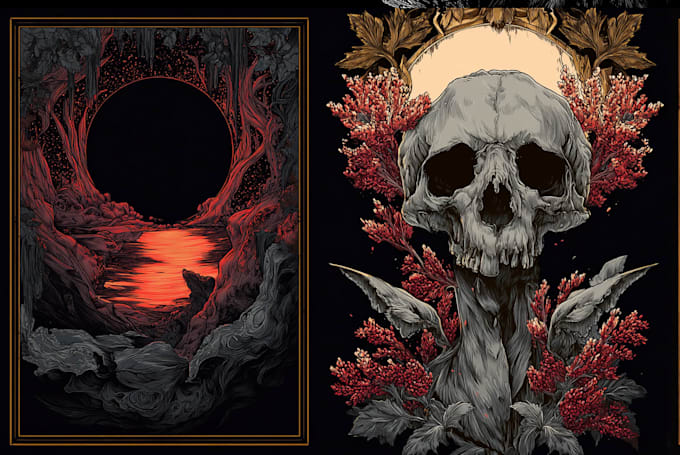 draw detailed illustration dark art