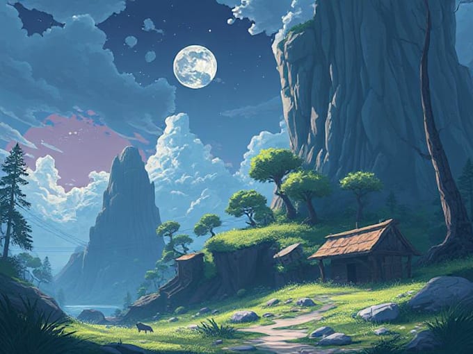 Design environment concept art, background and illustration by ...