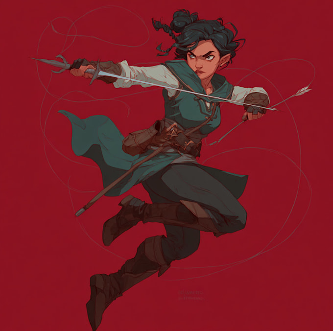 draw your dnd character and fighting mood