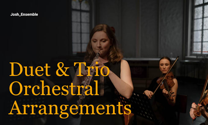 create duet and trio arrangement with strings, woodwind instruments for section
