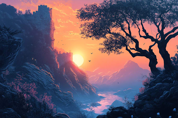 do fantasy landscapes and scenery art