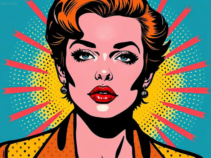draw pop art portrait in roy lichtenstein style