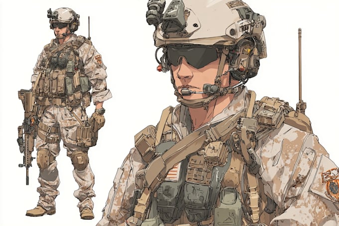 draw military themed illustrations