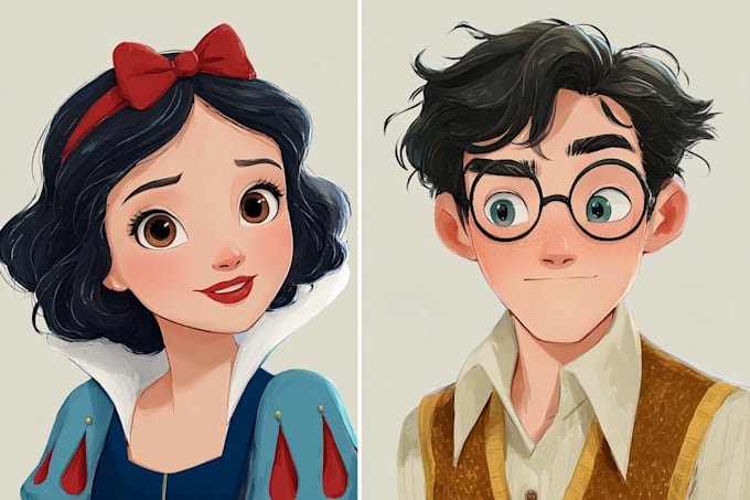 draw magical disney style art for you