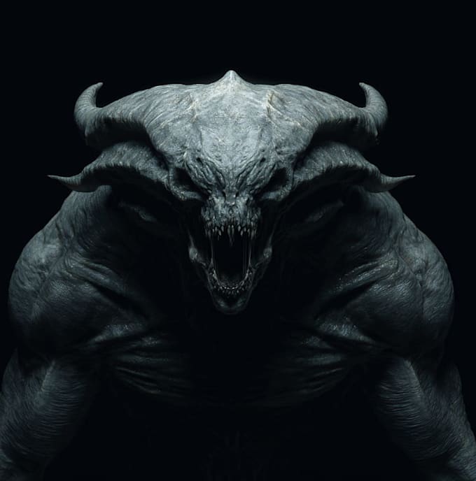 draw monster or fantasy creature horror illustration