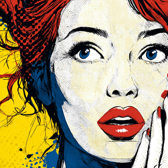 draw a retro pop art roy lichtenstein style