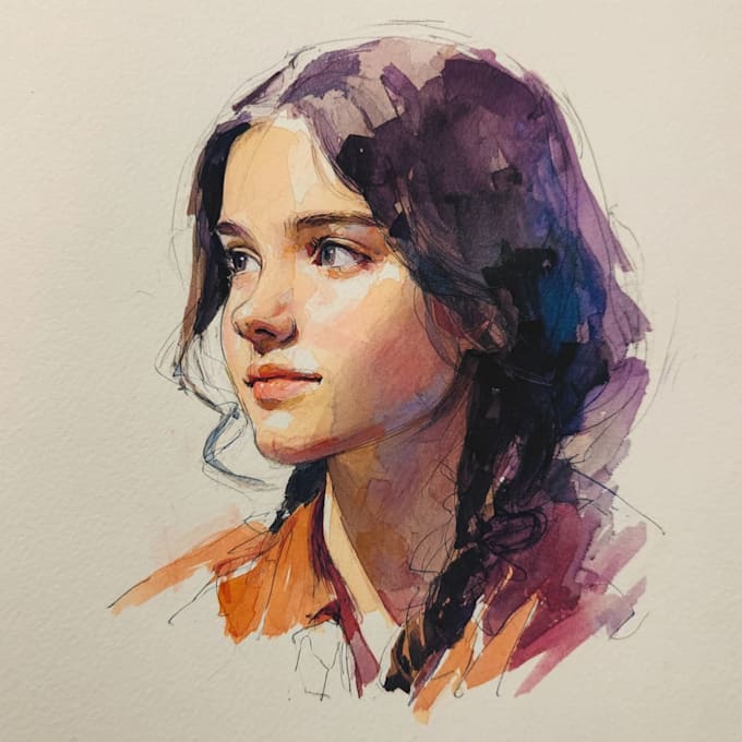 draw your portrait in a watercolor