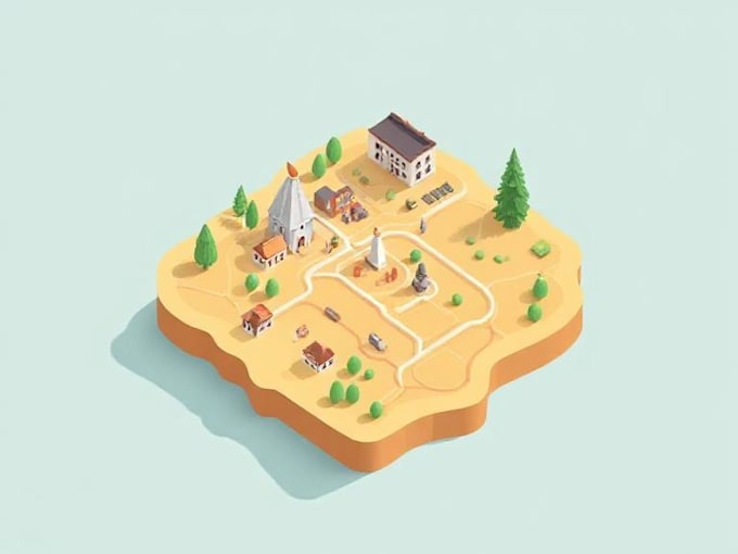 create 2d isometric illustration or map