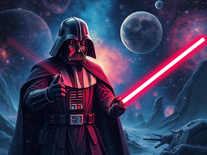 create cool artwork on the universe star wars