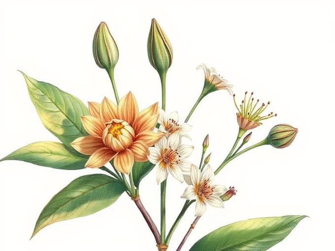 draw scientific botanical illustrations or plants design