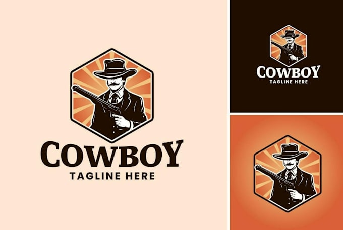 design modern electric cowboy logo