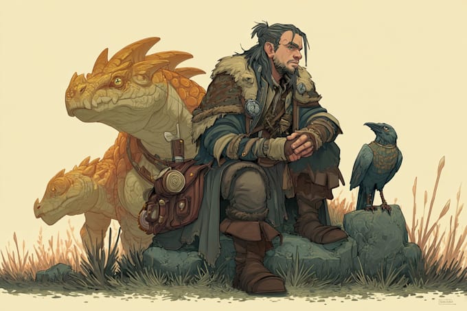 draw character art, dnd, and game art