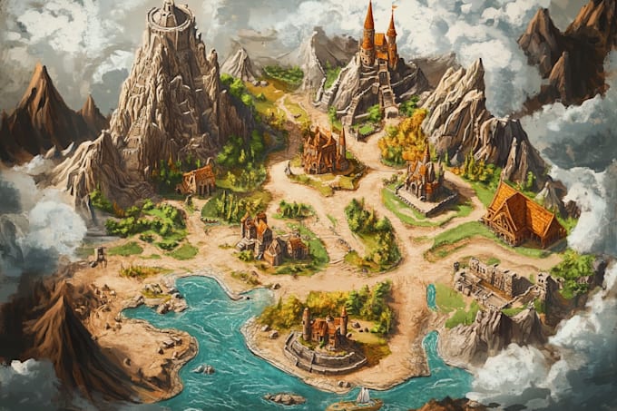 Do fantasy map illustration for map by Zahradwyer | Fiverr