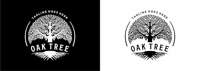 design a realistic tree logo with natural elements