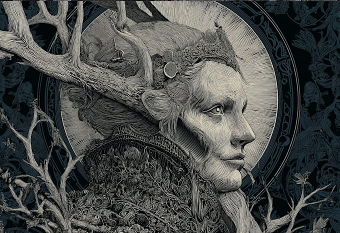 do dark medieval art illustration for you