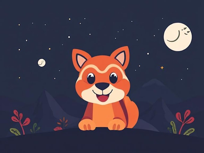 create a unique custom vector illustration in flat style