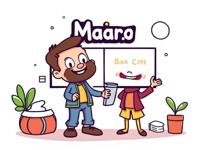 draw a unique cartoon illustration for your brand