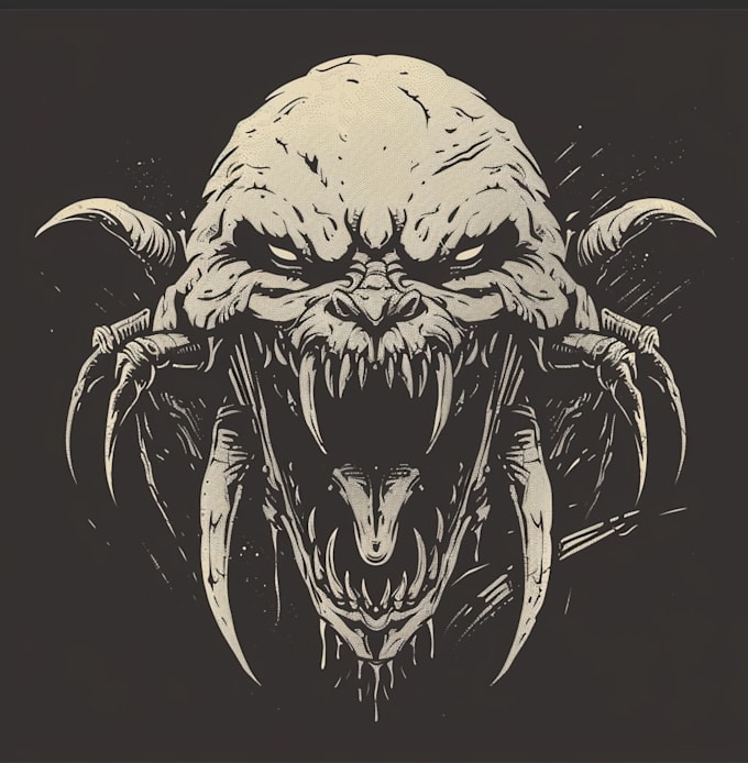 design horror fun creature logo art