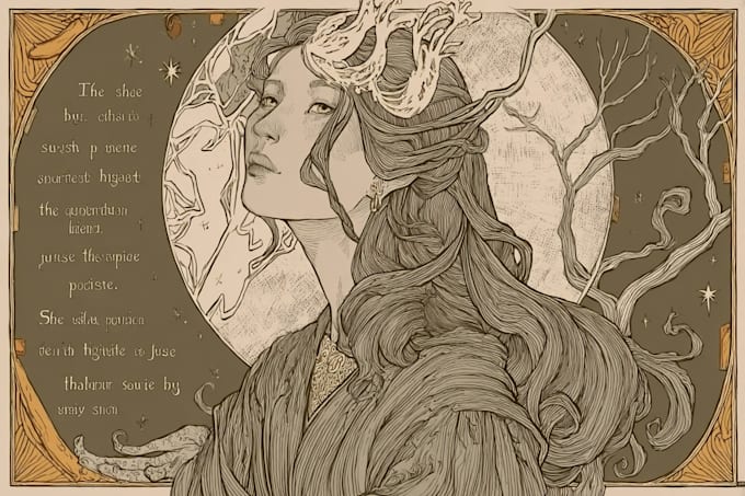 do art nouveau neo traditional illustration