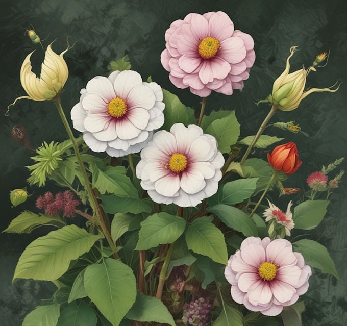 hand painted watercolor botanical illustrations
