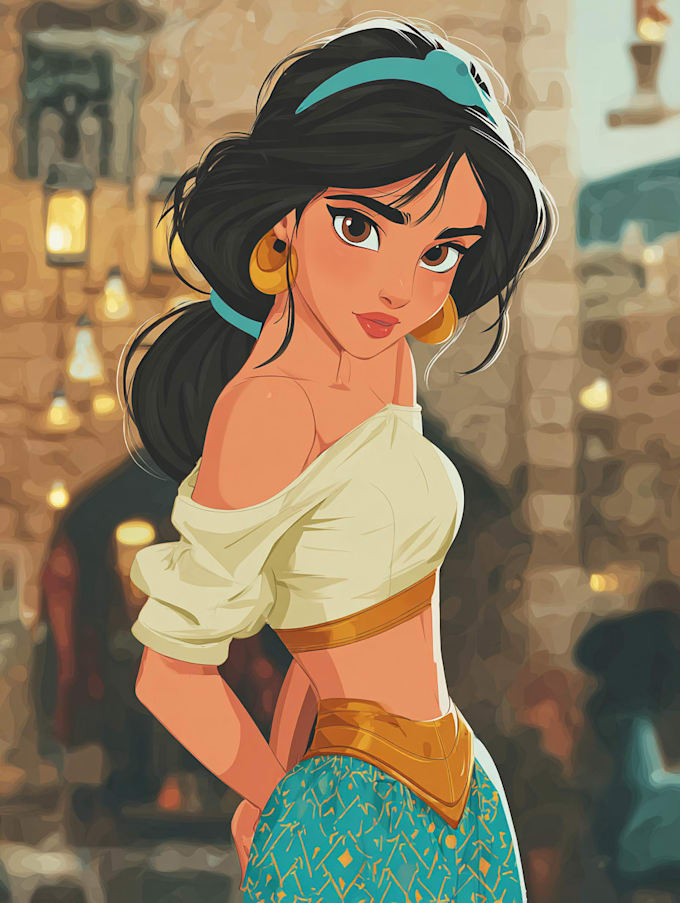 do cute disney cartoon portrait