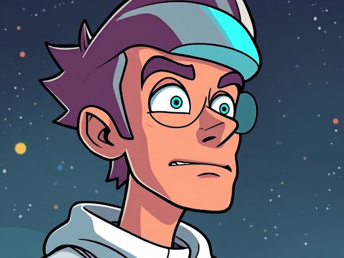 draw a cartoon futurama style portrait
