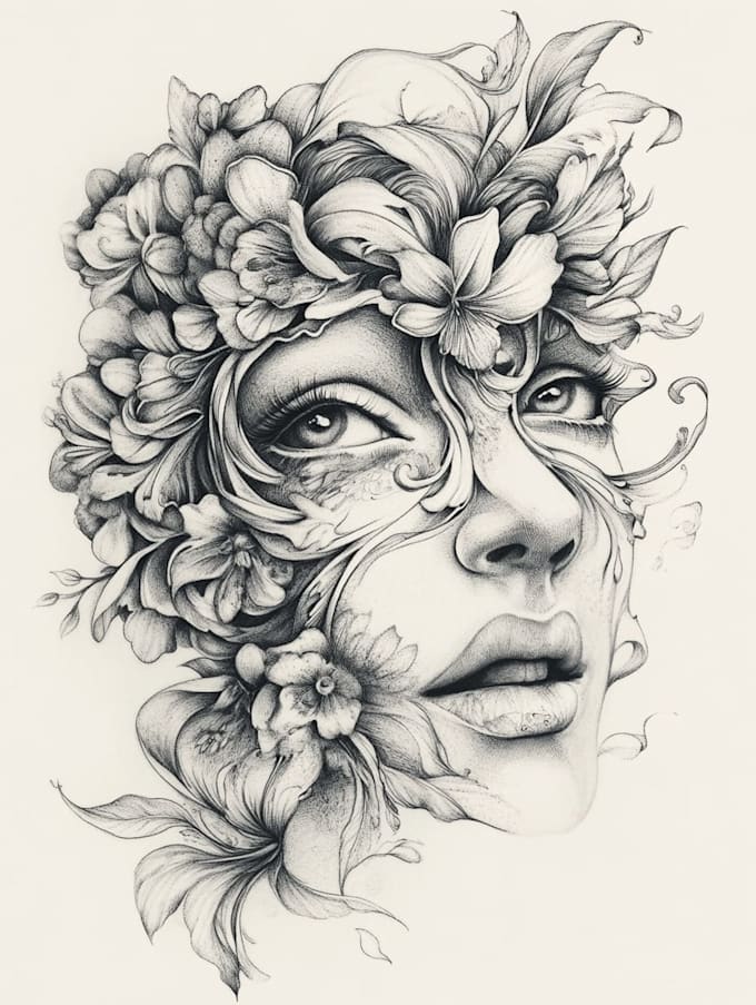 custom an abstract black tattoo design