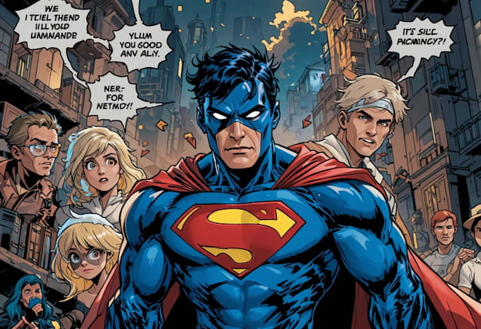create concept art superhero character design for comics