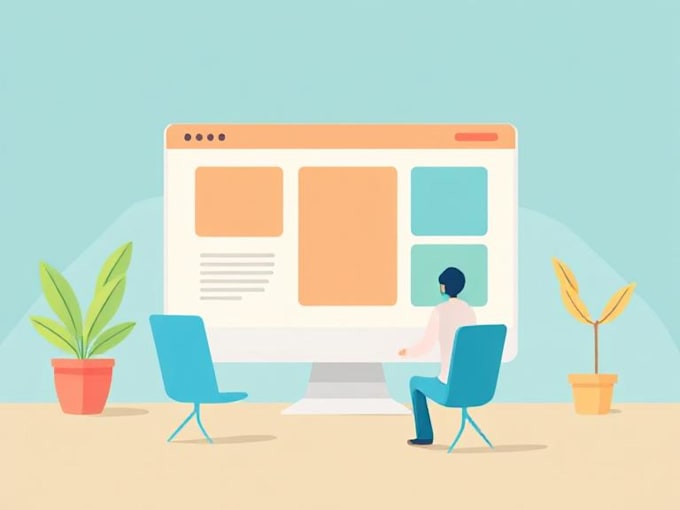 design a 2d flat illustration for your website