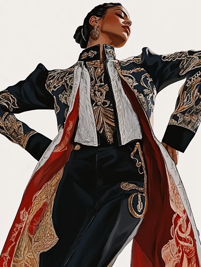 draw a digital fashion illustration