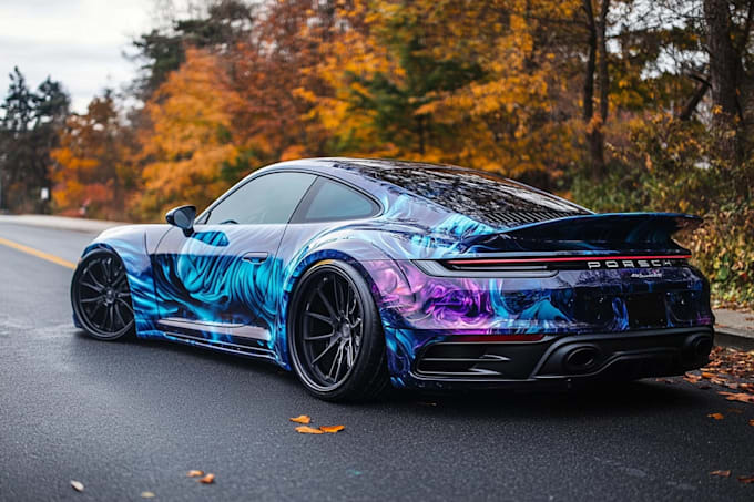 do amazing car wrap, decal, vinyl with vector illustration