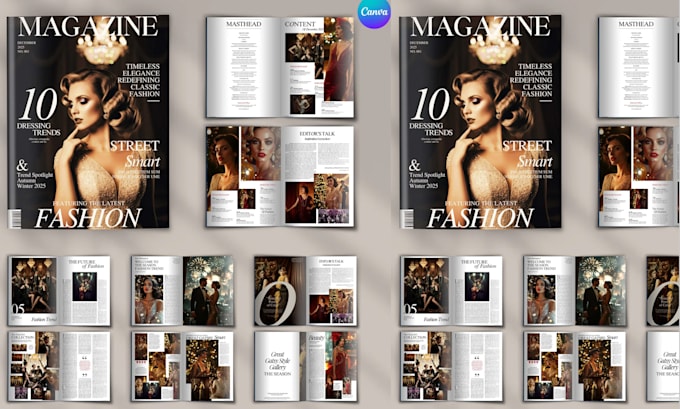 design newspaper, magazine layout, brochure, catalog, any canva, adobe indesign