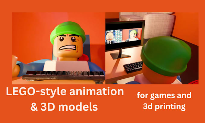 create a custom 3d lego model and lego animation in blender