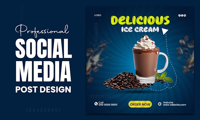 do social media post design and custom posters