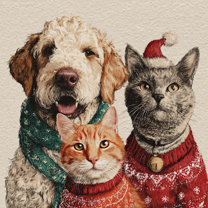 draw your christmas pet portrait