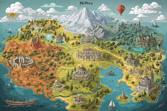 create for you a custom travel illustration map