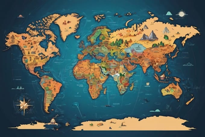 make unique hand drawn map vector illustration