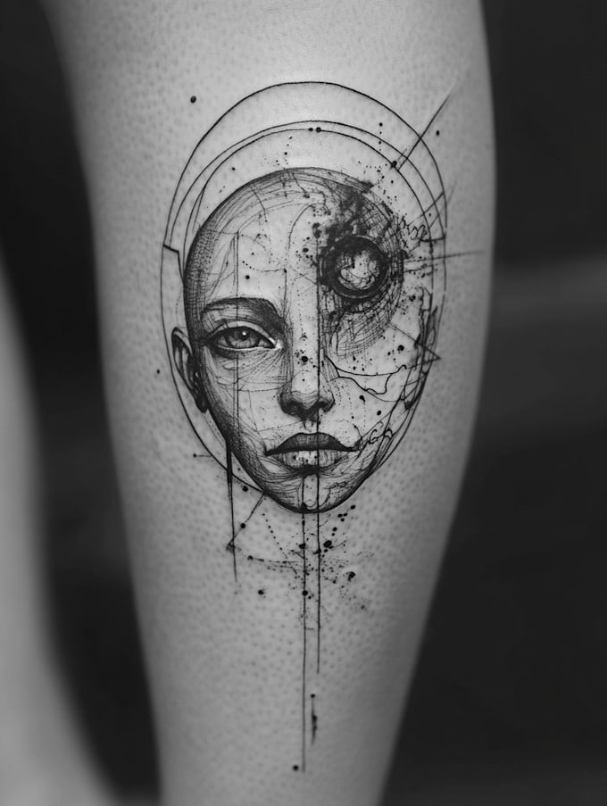 custom an abstract black tattoo design