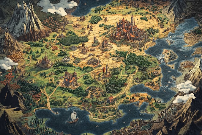 do fantasy map illustration for map