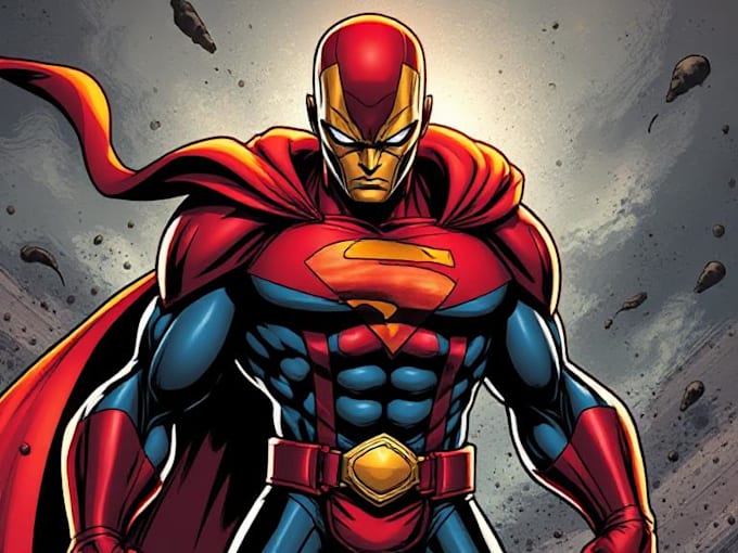 draw character in cartoonish or marvel or superhero style