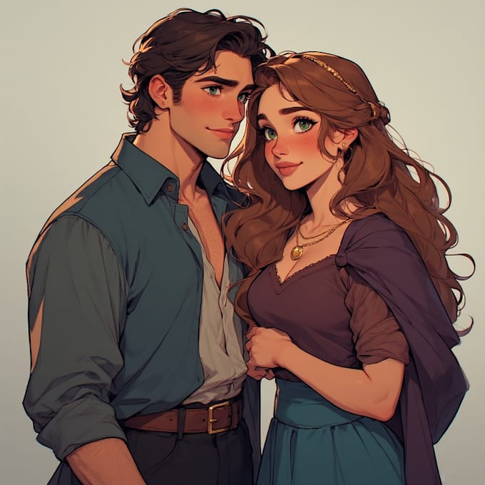 draw couple portrait illustration