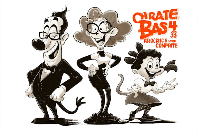 do characters in retro rubber hose cartoon style