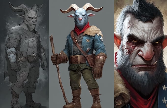 design character fantasy illustration for dnd pathfinder