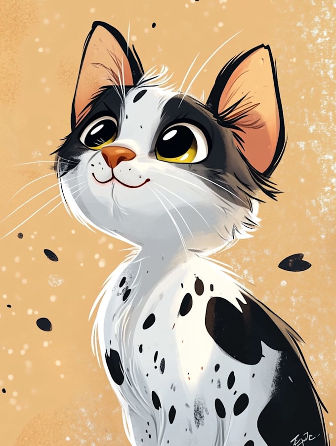 draw cartoon pet portrait in disney style illustration