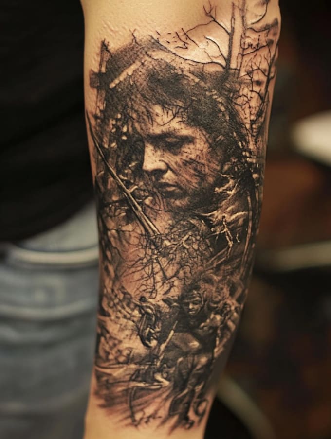 custom an abstract black tattoo design