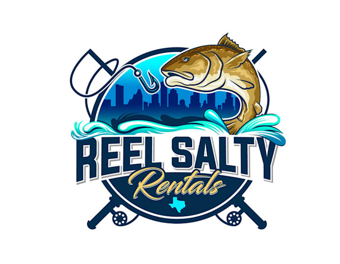 creative fishing logo with unlimited revisions
