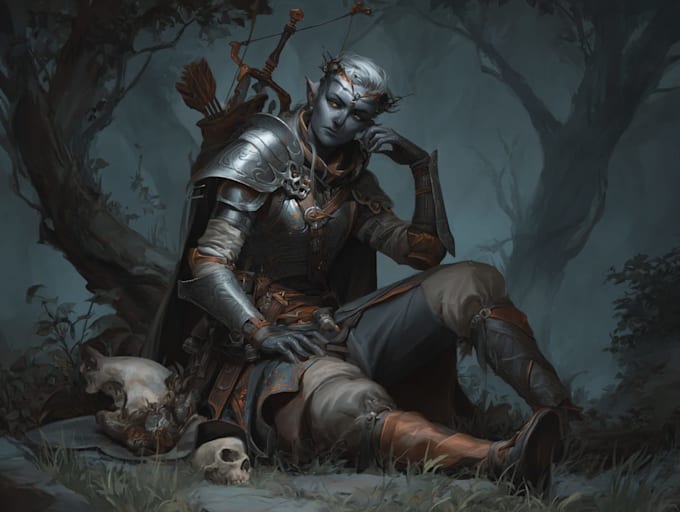 design a fantasy, dark fantasy character concept