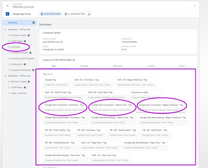 setup google ads conversion tracking, analytics 4, ga4 ecommerce via tag manager