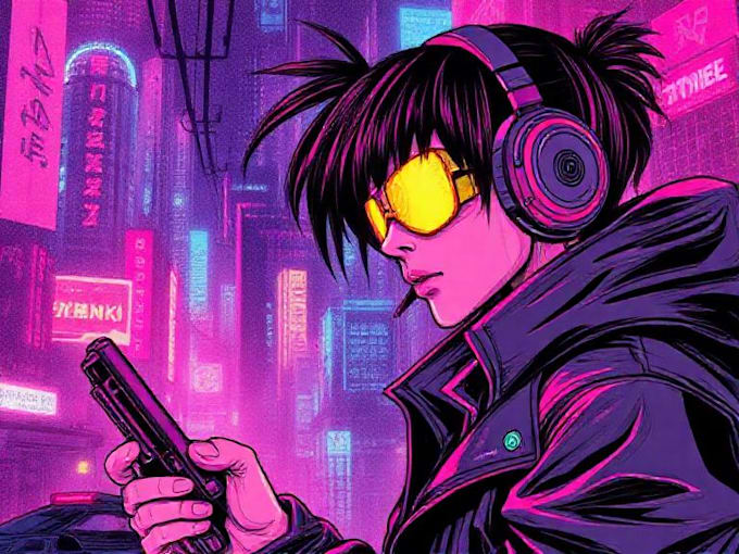draw cyberpunk, lofi illustration for you